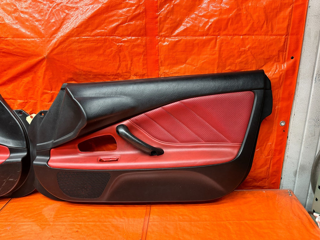 00 03 HONDA S2000 AP1 2.0L BLACK RED INTERIOR DOOR PANELS CARDS LEFT RIGHT #3376