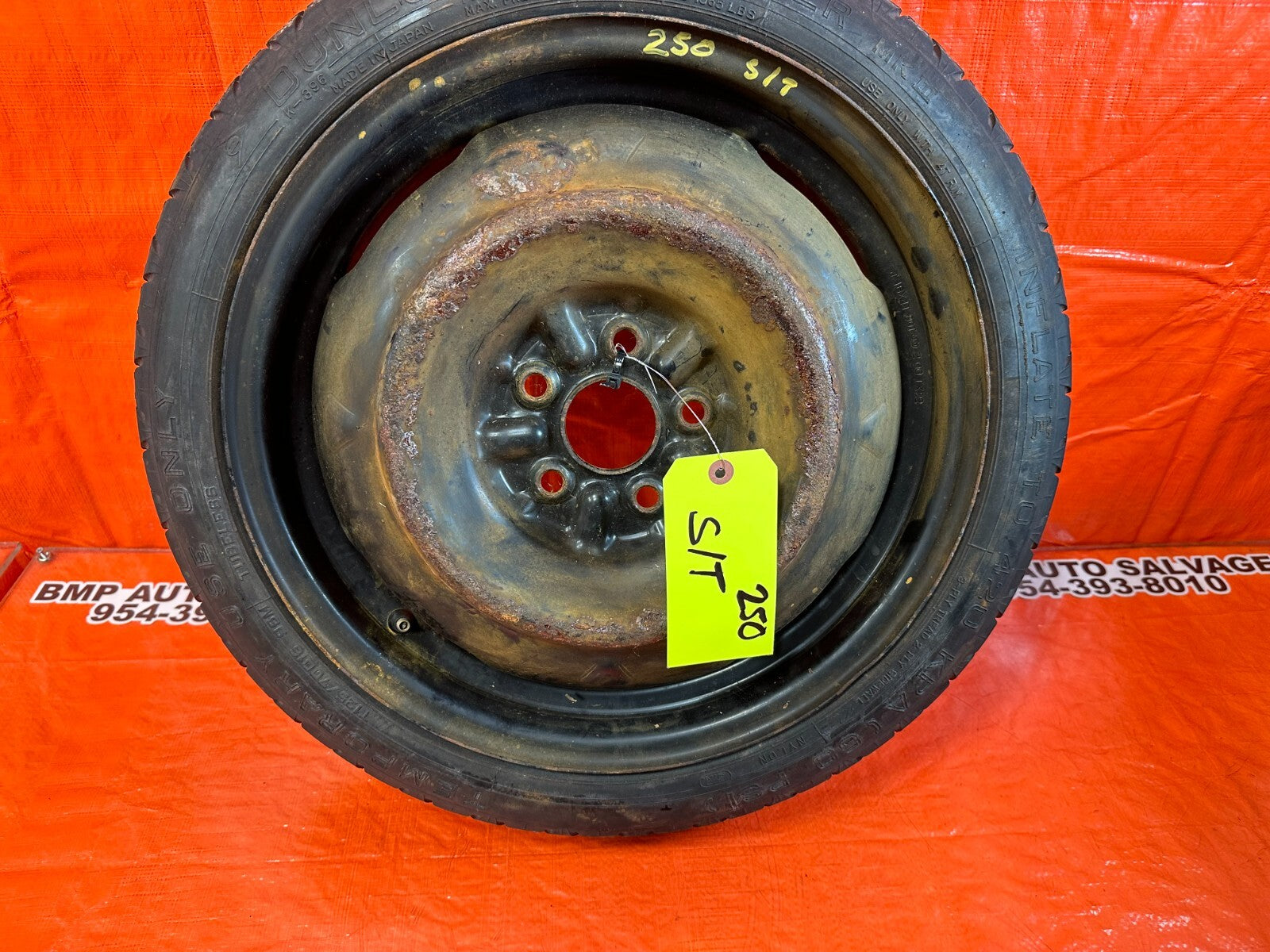 00 05 TOYOTA CELICA   EMERGENCY SPARE BACK UP TIRE WHEEL RIM   OEM FACTORY #2506