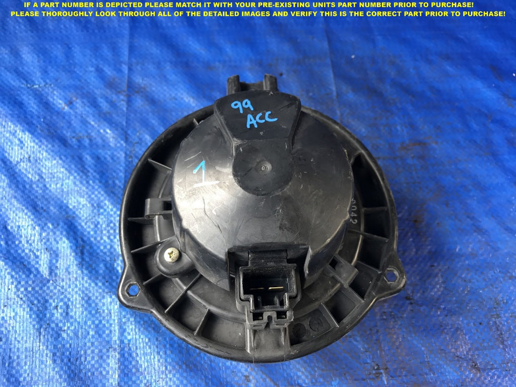 OEM 1998 1999 2000 2001 2002 HONDA ACCORD AC BLOWER MOTOR FAN           0