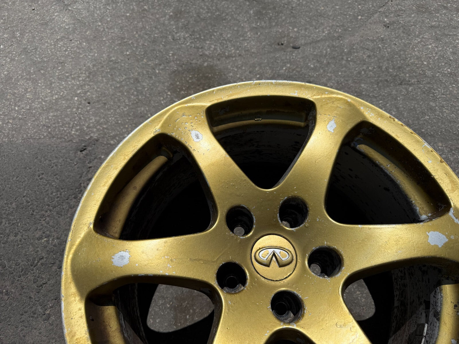 03 07 INFINITI G35 COUPE REAR FACTORY WHEEL RIM 6 SPOKE 17X8 OEM FACTORY #298 14