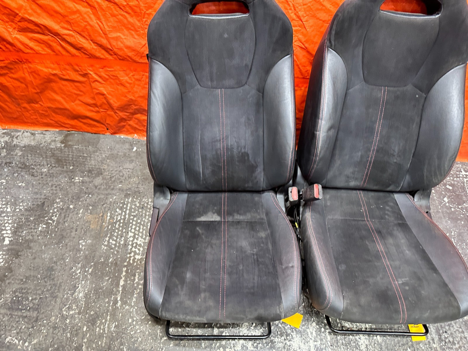 08-14 SUBARU IMPREZA WRX STI FRONT SEATS PAIR DRIVER PASSENGER OEM #7410