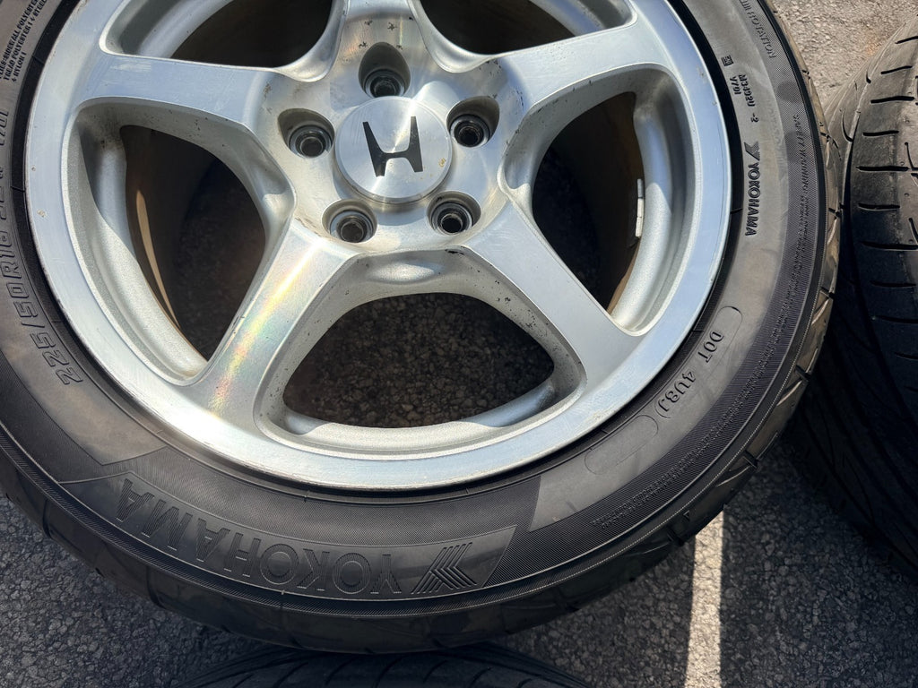 00 09 HONDA S2000   AP1 WHEELS RIMS W/ YOKOHOMA ADVAN FLEVA TIRES OEM #33710