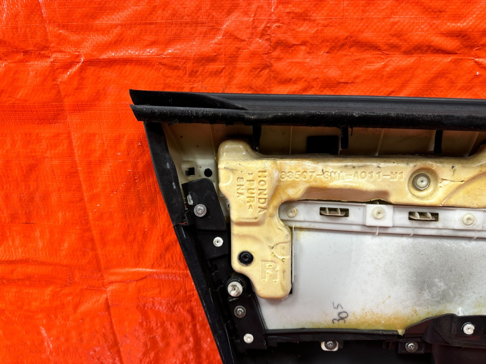 07 11 HONDA CIVIC   SI SEDAN   PASSENGER RIGHT FRONT DOOR PANEL CARD   OEM #30010