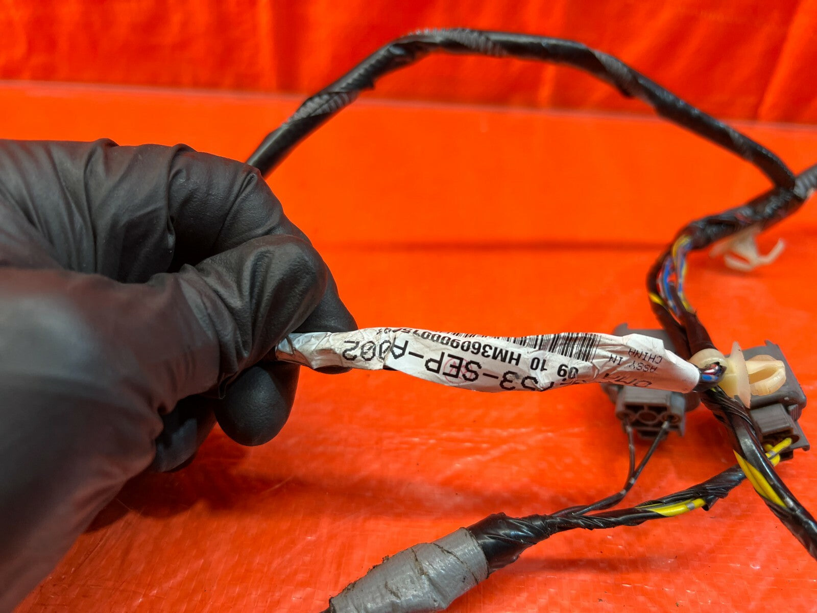 06 08 ACURA TL   DOOR WIRING HARNESS WIRE LOOM   PASSENGER RIGHT REAR   OEM #10810