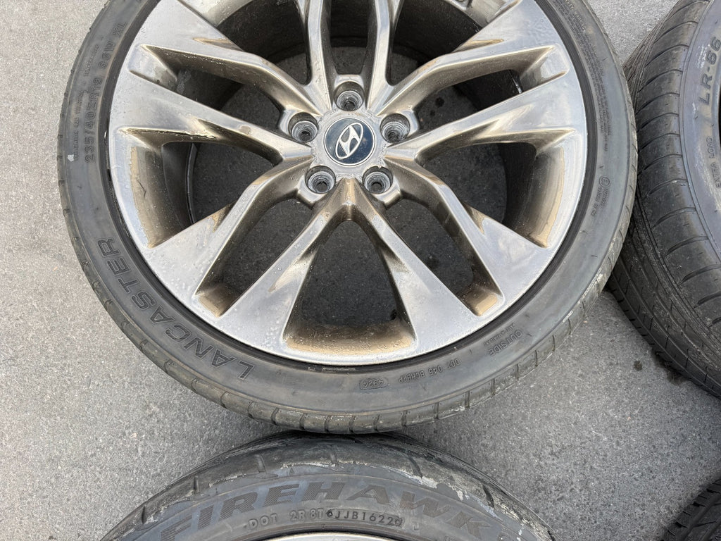 13 16 HYUNDAI GENESIS COUPE   19 INCH R SPEC WHEELS W TIRES   FRONT REAR OEM 2999