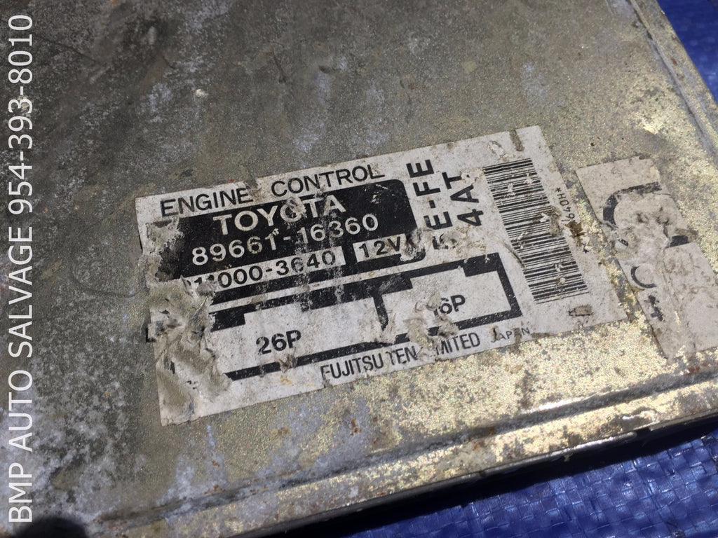 OEM 1995 TOYOTA TERCEL ECU # 89661 16360 ENGINE COMPUTER BRAIN ECM #1112 #CT661