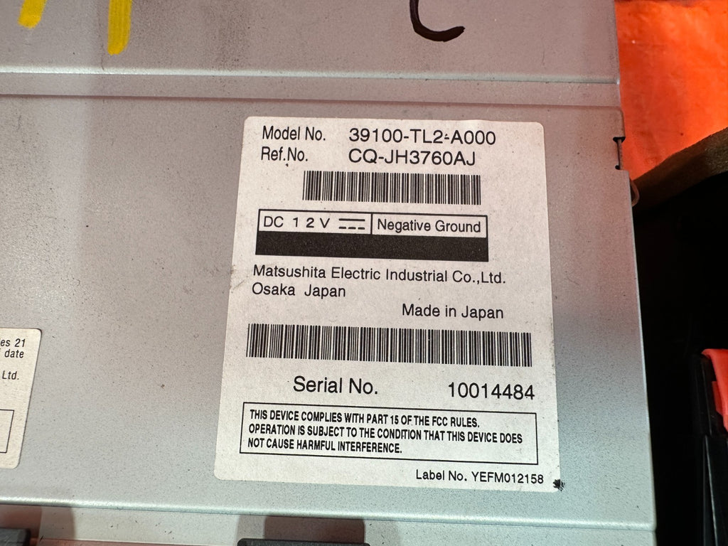 09 10 ACURA TSX   PREMIUM AUDO SYSTEM   RADIO STEREO CD PLAYER   39100 TL2 A0004