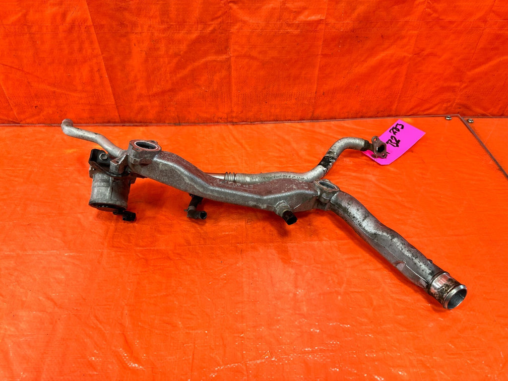 08 14 SUBARU IMPREZA WRX STI EJ257 ALUMINUM COOLANT PASSAGE LINES W/ SENSOR 2838