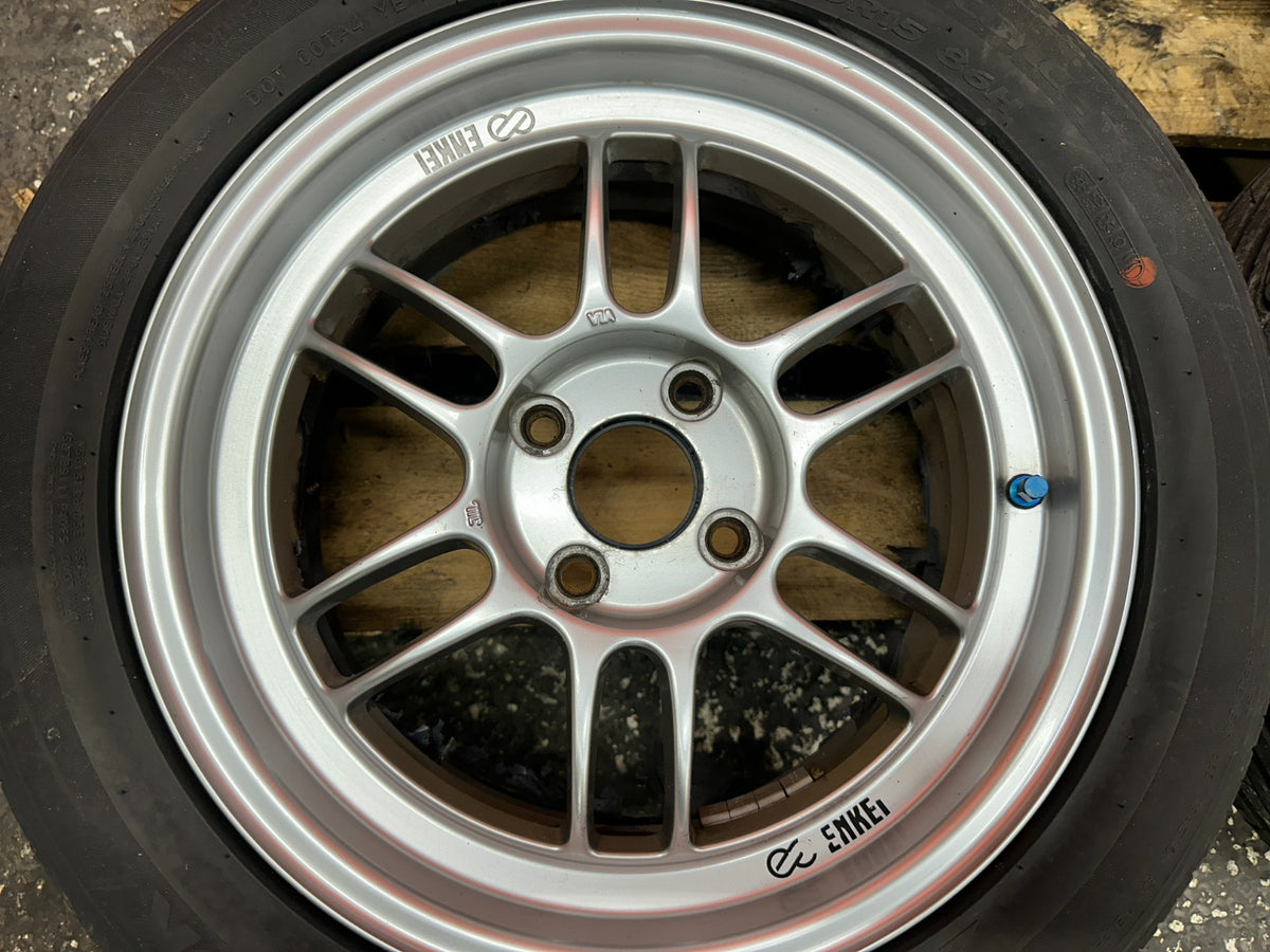 ENKEI RPF1 15x7 +41 4x100 WHEELS RIMS SET HONDA CIVIC INTEGRA MIATA CIVIC DEL SO12
