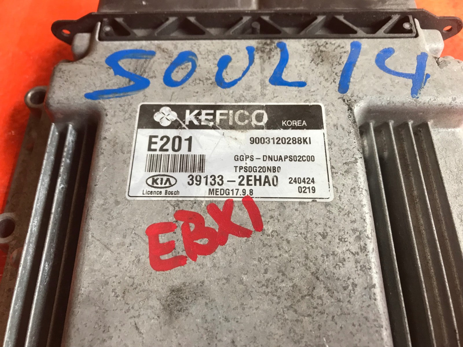 OEM 2014 14 KIA SOUL ENGINE COMPUTER ECU ECM EBX   PART # 39133 2EHA01