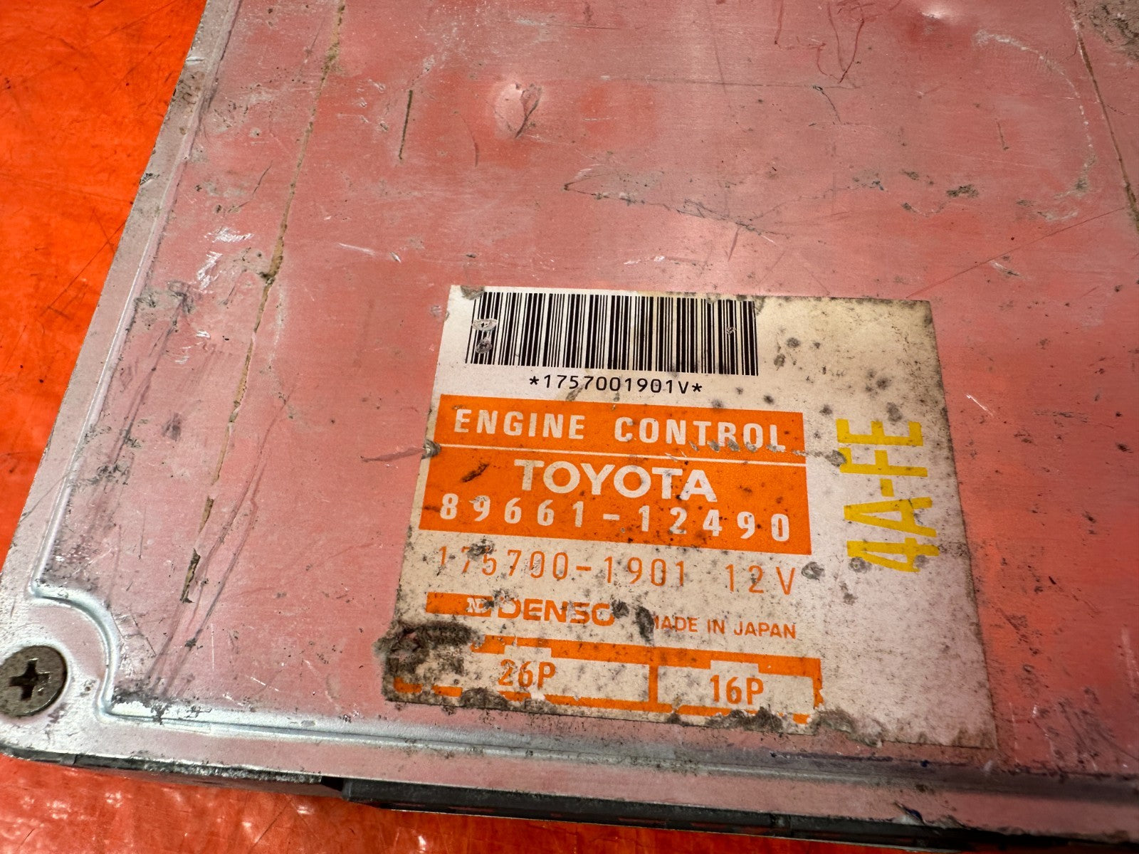 OEM 1990 TOYOTA COROLLA ECU # 89661 12490 ENGINE COMPUTER BRAIN ECM #1112 #ZJ551