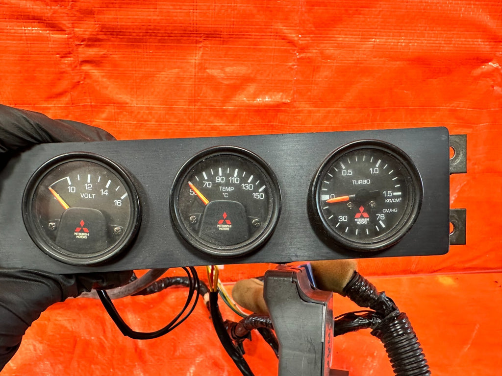 2006 06 LANCER EVOLUTION IX EVO 9 MR VOLT TEMP TURBO MR GAUGES W/ ALL WIRING OEM18