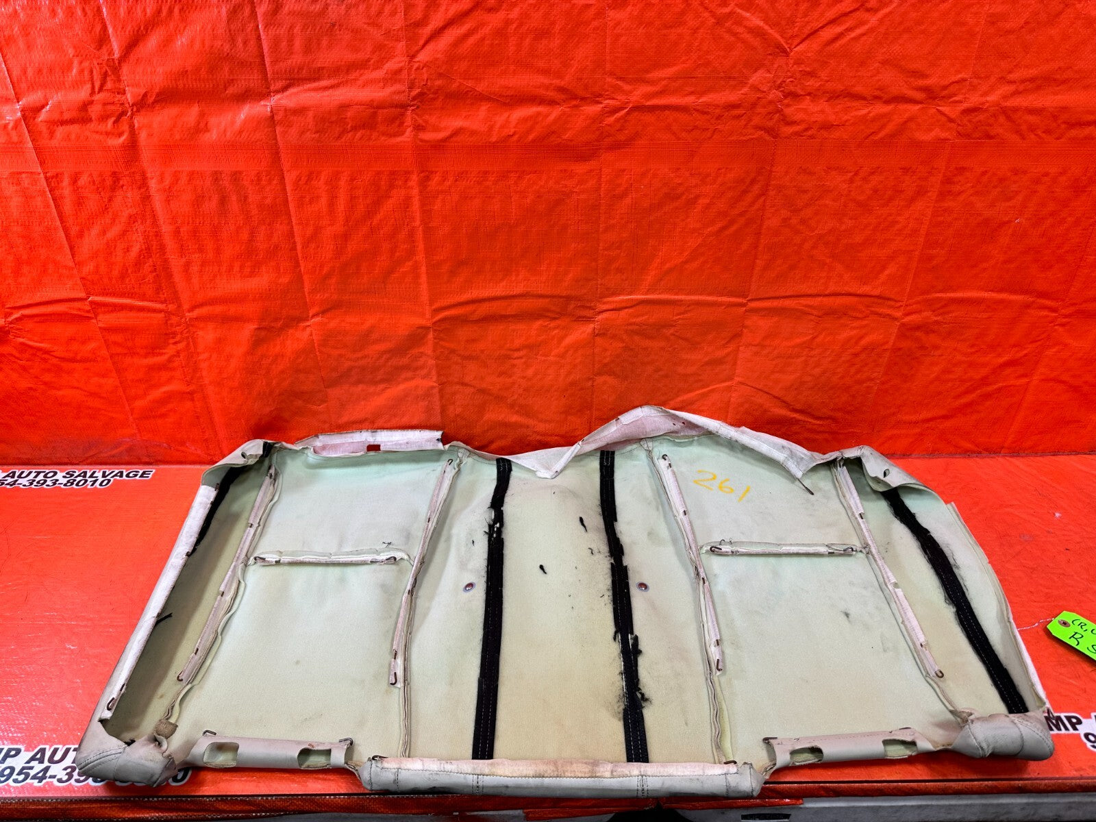 02 04 LEXUS SC430   REAR UPPER SEAT COVER SKIN LEATHER WRAP   ECRU   OEM #26111