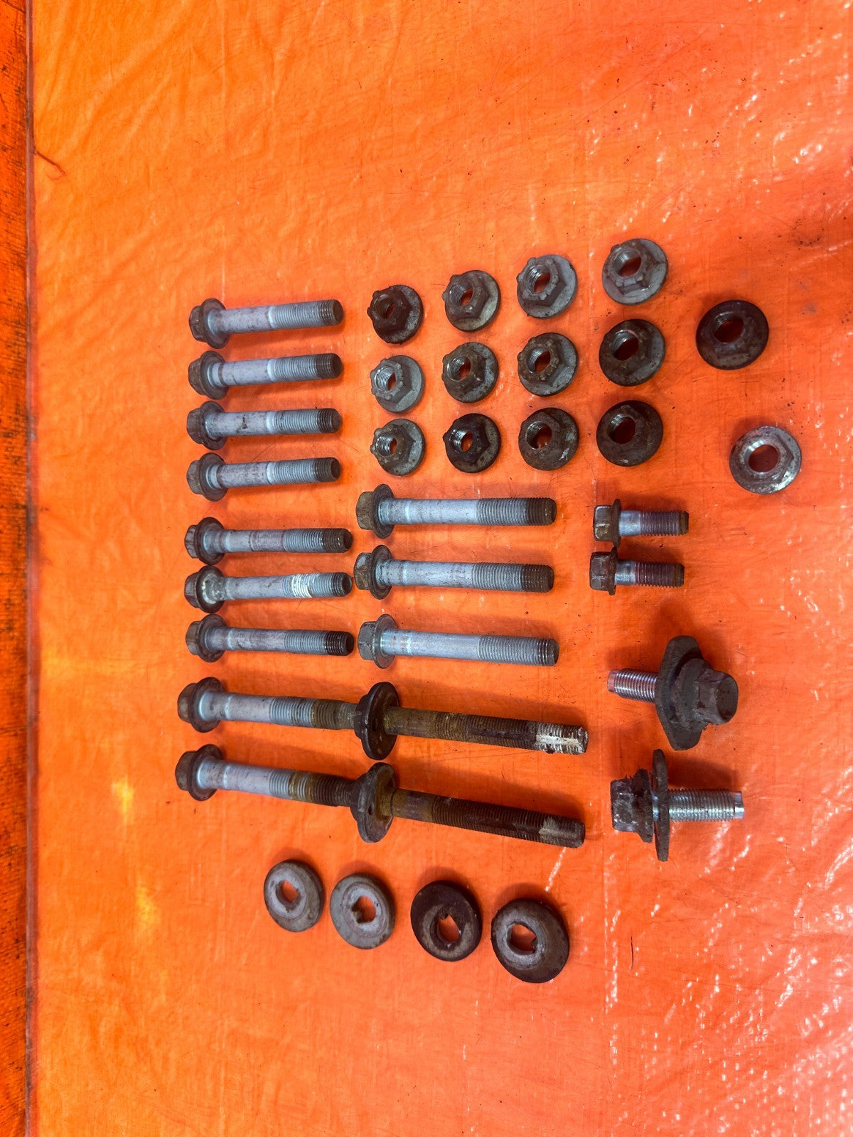 08 15 INFINITI G37 Q60   REAR TRAILING ARM CASTER CAMBER BOLTS HARDWARE OEM 3291