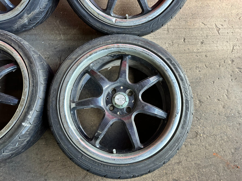 88 91 HONDA CRX   4x100   17x7   NEX O NEX 0 RACING WHEELS W/ NITTO TIRES   27713
