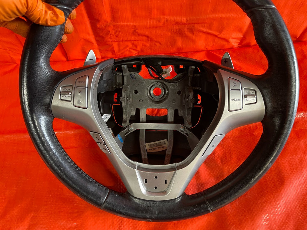10 12 HYUNDAI GENESIS 2D COUPE   STEERING WHEEL   BLACK LEATHER SILVER FACE OEM7
