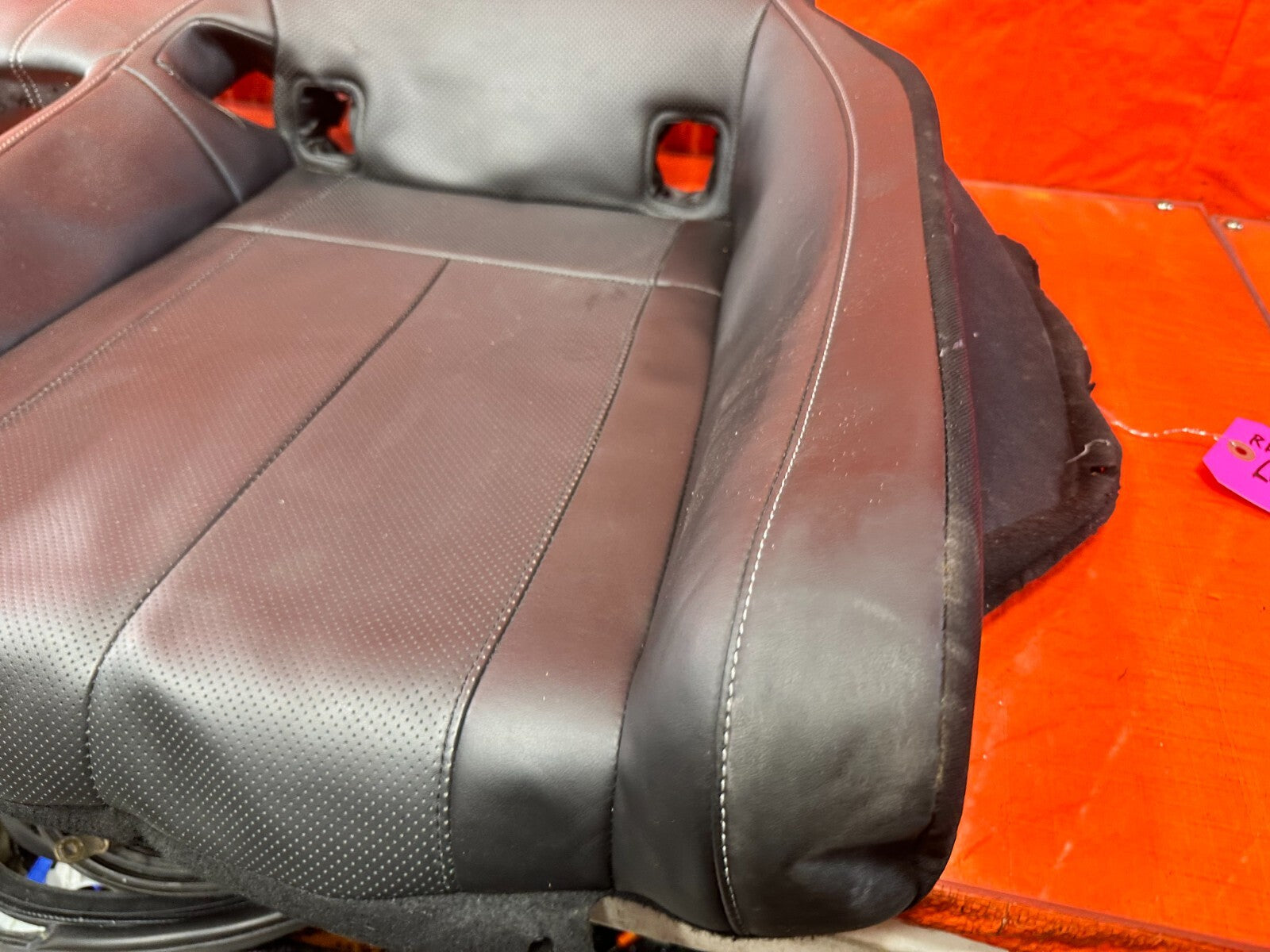 17 20 INFINITI Q60   BLACK LEATHER REAR SEAT LOWER SEAT SKIN WRAP   OEM #2896