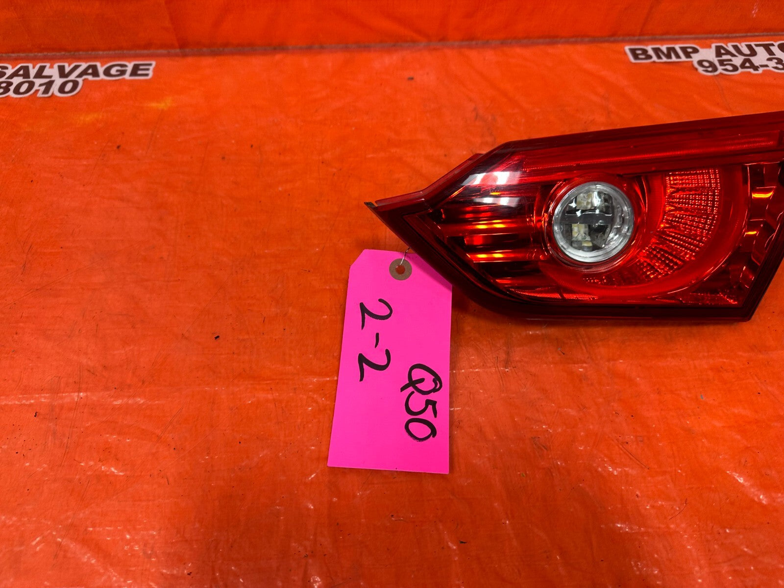 14 15 INFINITI Q50   DRIVER RIGHT TRUNK MOUNTED   INNER TAIL LIGHT LAMP OEM #Q504