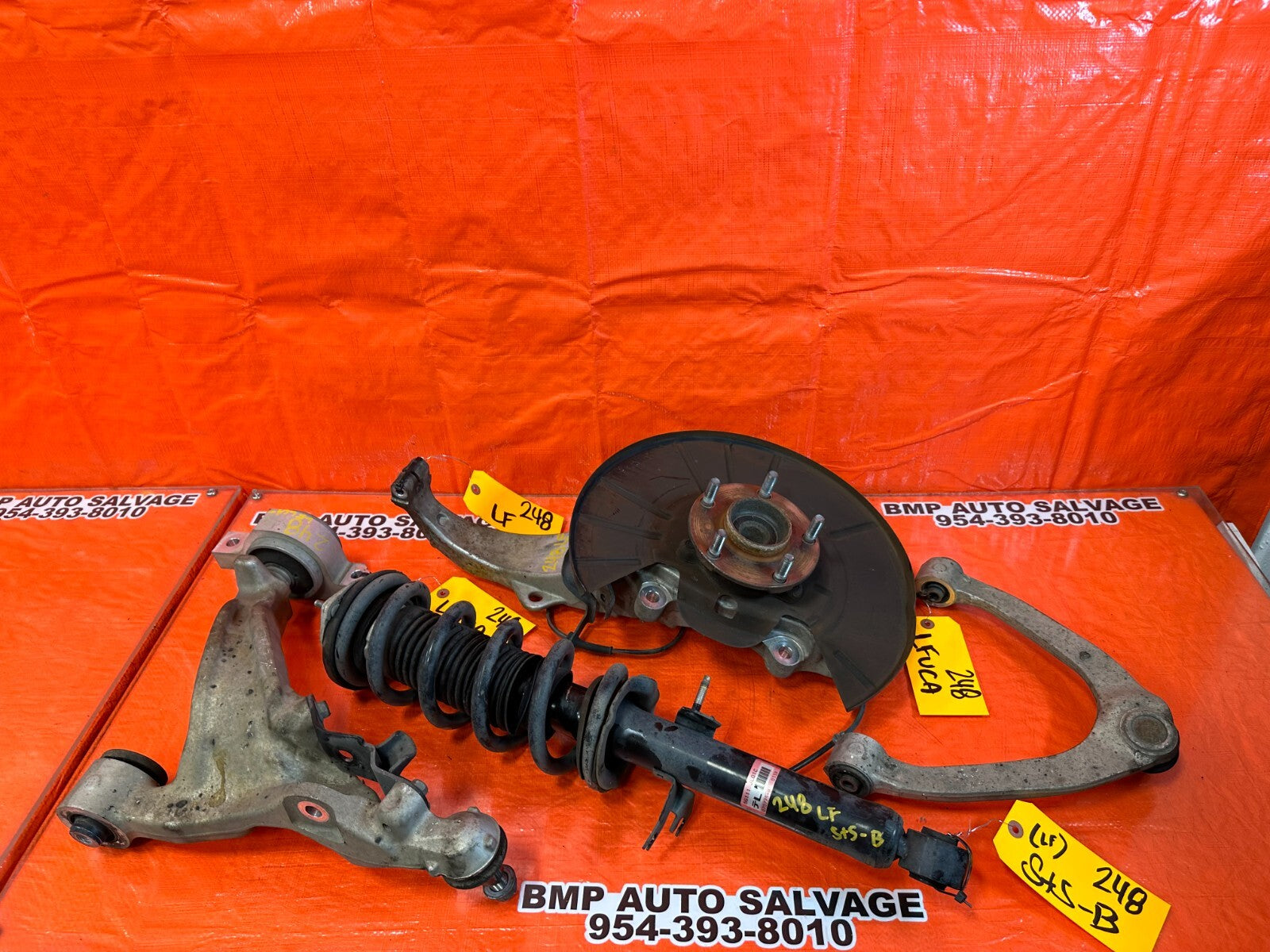 08 15 INFINITI G37 COUPE RWD LEFT FRONT SPINDLE W/ CONTROL ARMS & SHOCK OEM #2327