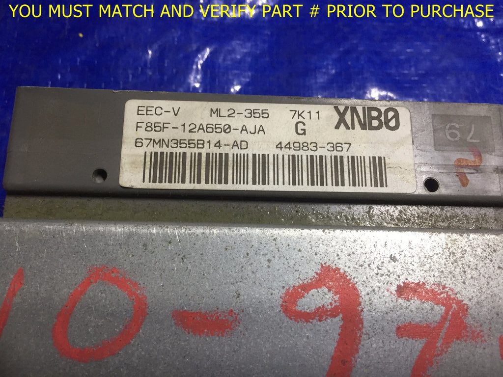 OEM 1998 FORD F150 ENGINE COMPUTER UNIT ECU ECM EBX BRAIN F85F 12A650 AJA1