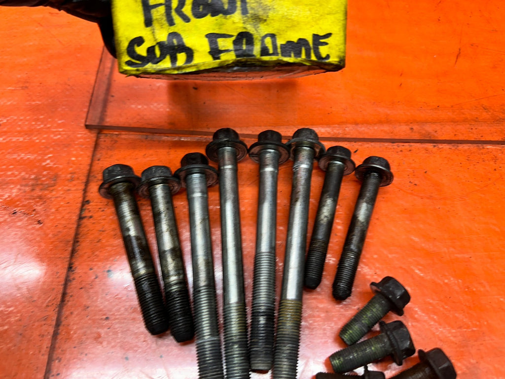 04-08 ACURA TSX 4D K24A2 FRONT ENGINE CRADLE SUBFRAME BOLTS HARDWARE OEM 3428