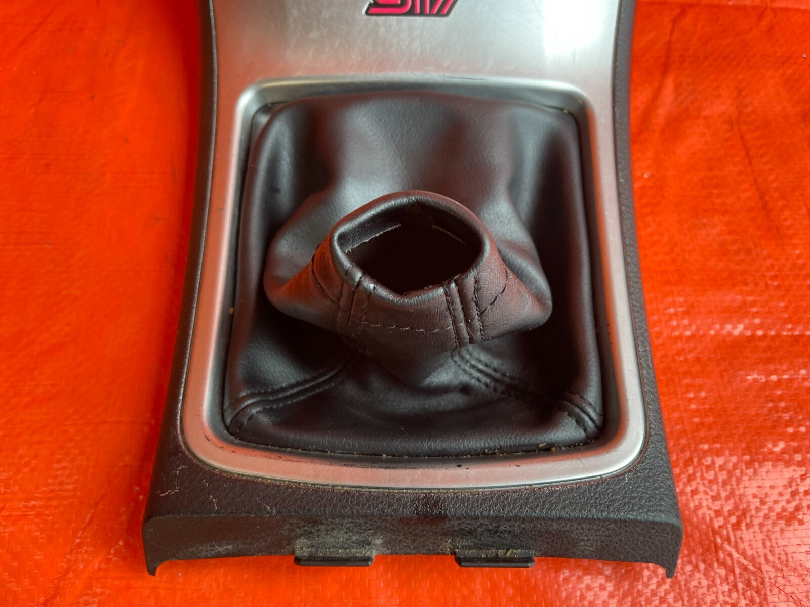 11 14 SUBARU IMPREZA WRX STi SEDAN   SHIFTER CONSOLE TRIM W/ BOOT   OEM OE #745