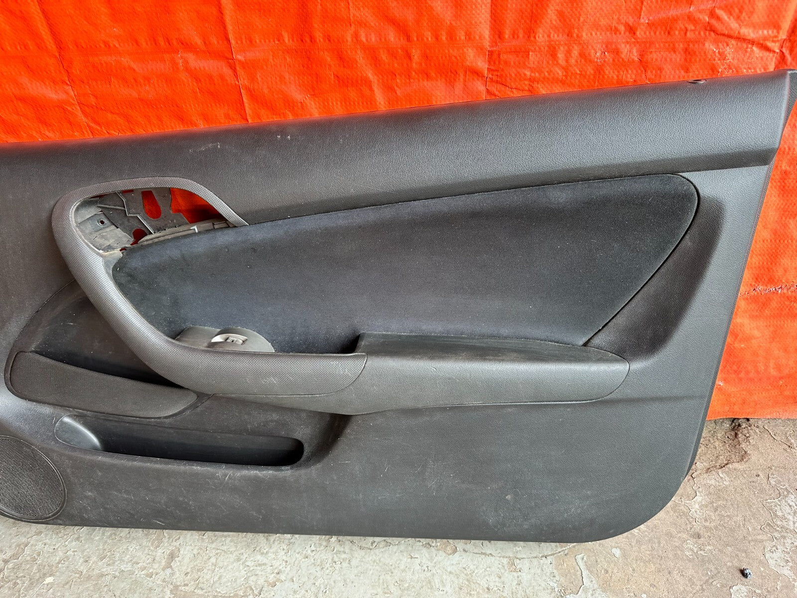 02 06 ACURA RSX   LEFT AND RIGHT BLACK DOOR PANELS W/ SUEDE INSERT   OEM FACTORY3