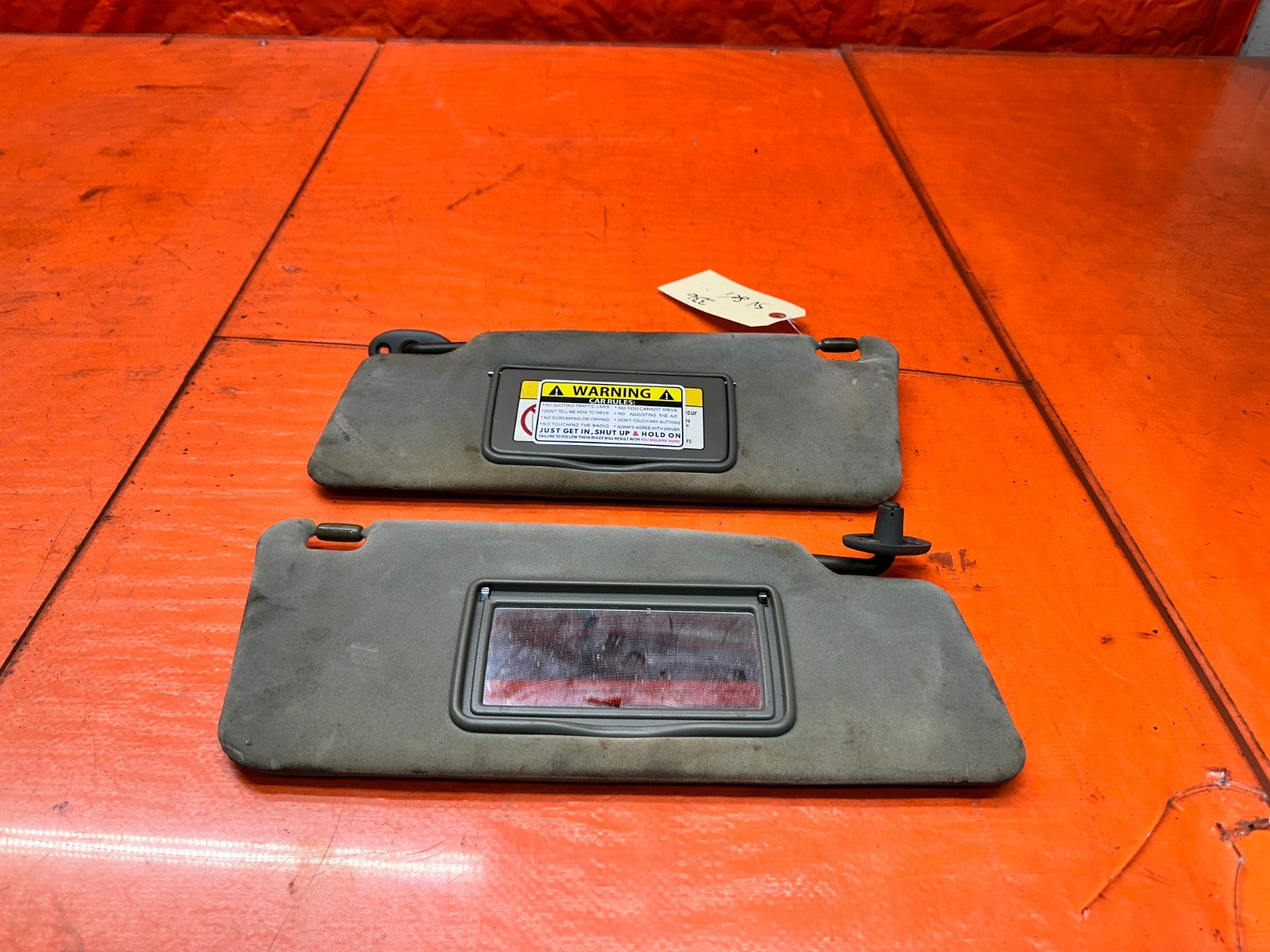 97 01 HONDA PRELUDE 2.2L DRIVER PASSENGER FRONT SUN VISOR SHADE SET OEM #33611