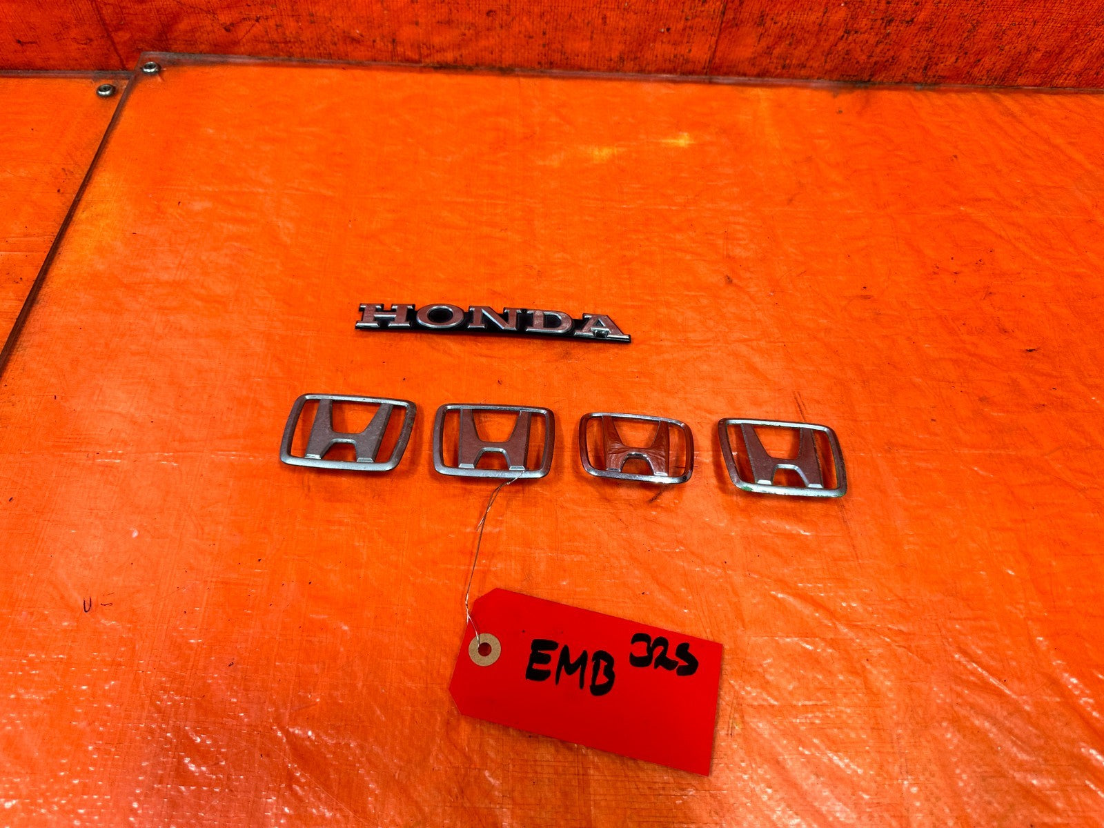 90 91 HONDA CIVIC HATCH  EMBLEM BADGE INSIGNIA SET   OEM #325 FACTORY0