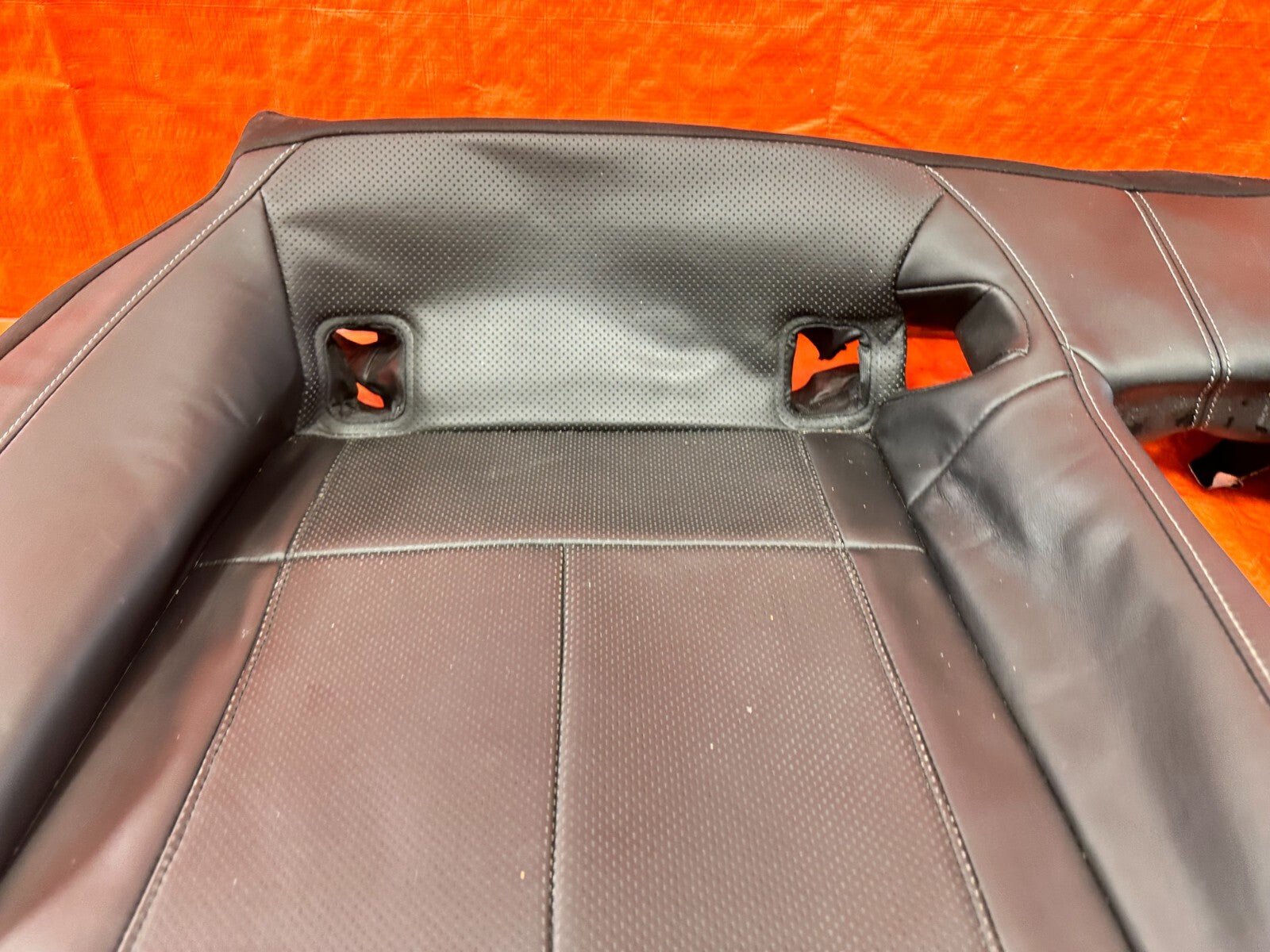 17 20 INFINITI Q60   BLACK LEATHER REAR SEAT LOWER SEAT SKIN WRAP   OEM #28916