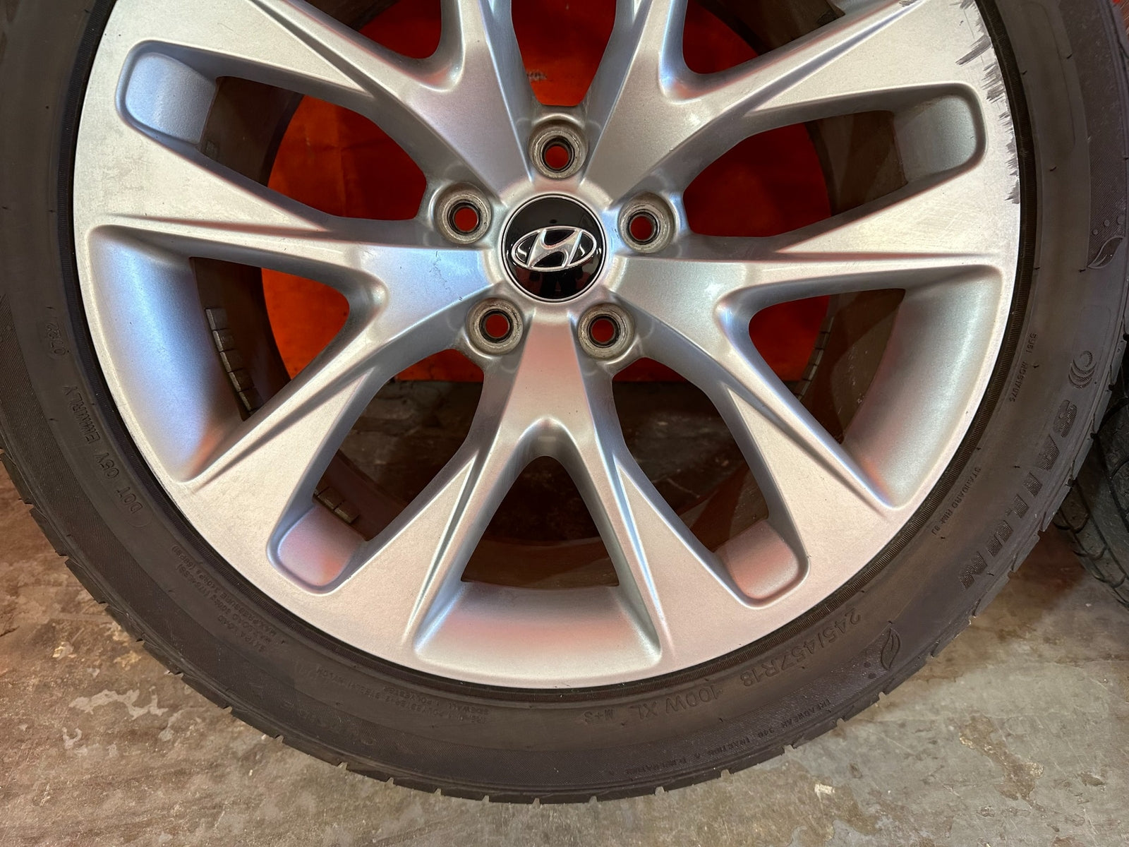 10 16 HYUNDAI GENESIS COUPE   18 INCH FACTORY WHEELS W/ TIRES   OEM OE RIMS #21914