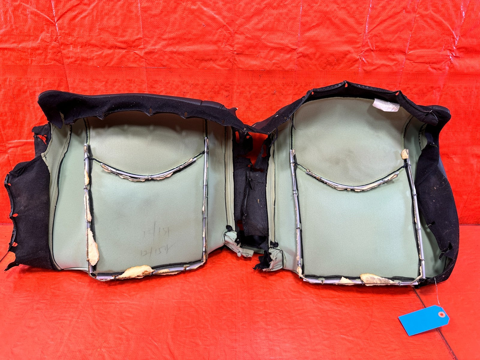 08 09 INFINITI G37 COUPE SPORT REAR UPPER SEAT BLACK LEATHER COVER SKIN OEM 32012