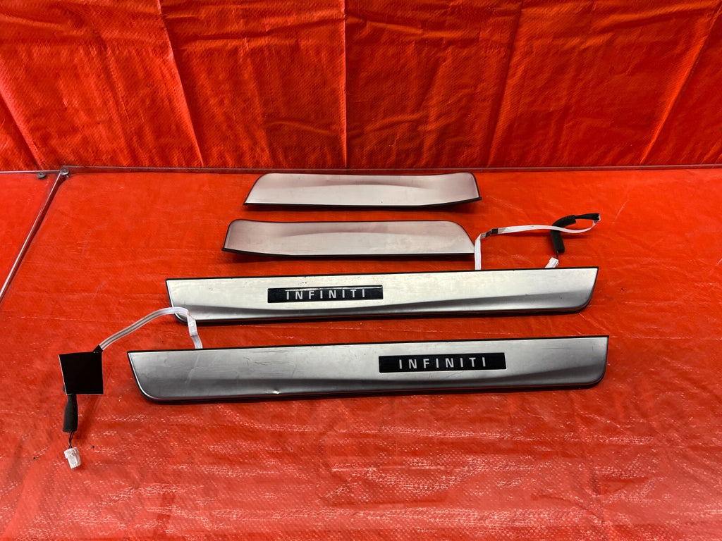 2017 INFINITI Q50 ILLUMINATING LED SCUFF PLATE FLOOR PILLAR SET FRONT REAR OEM0