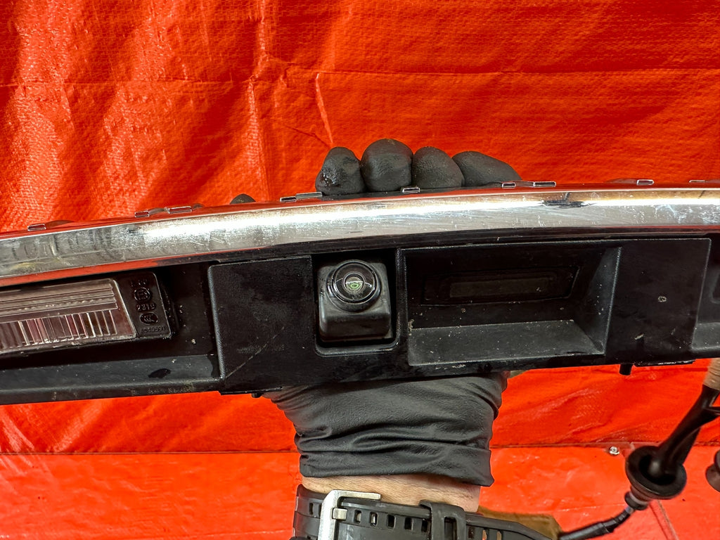 14 17 INFINITI Q50   REAR UPPER TRUNK TRIM W/ BACK UP CAMERA & INFINITI TEXT OEM15