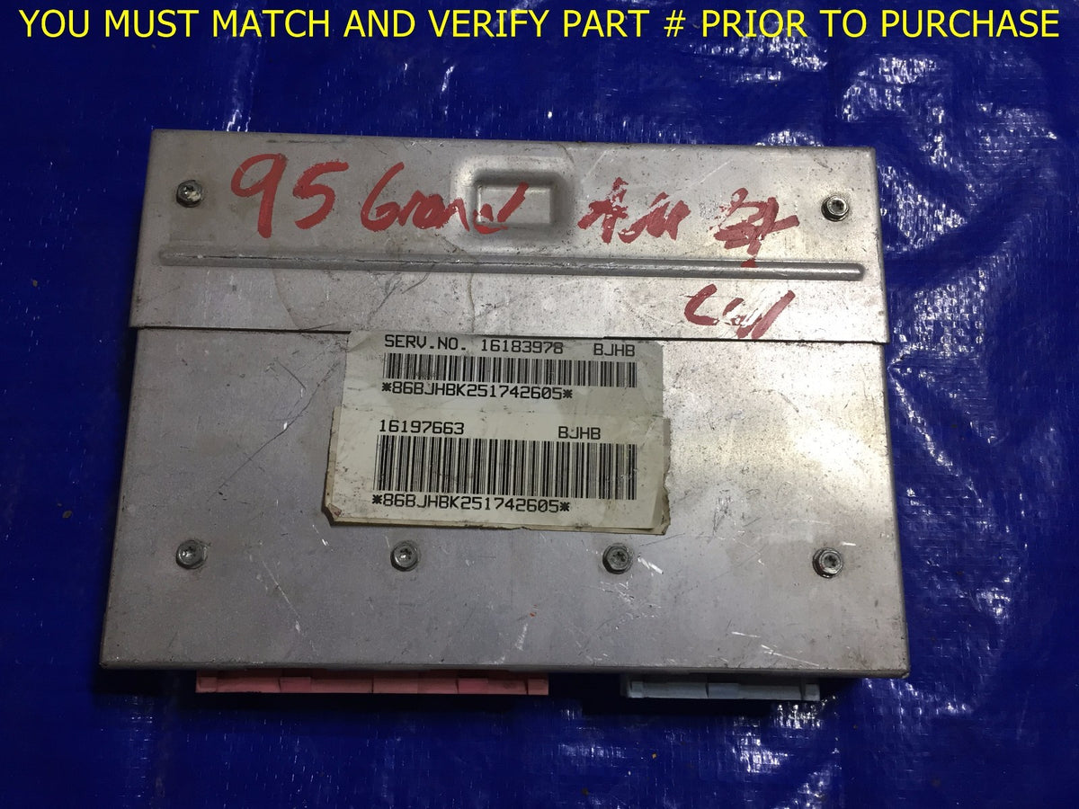OEM 1995 PONTIAC GRAND AM ENGINE COMPUTER ECU ECM EBX BRAIN MODULE 16183978 BHJB0