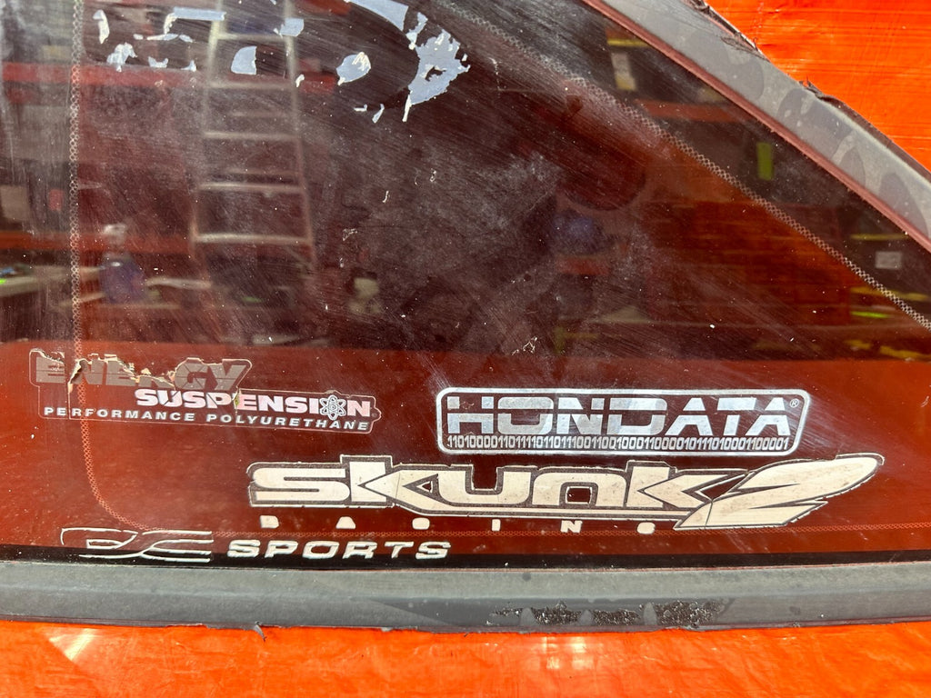 94 01 ACURA INTEGRA 2D MODEL   REAR QUARTER 1/4 GLASS   DRIVER LEFT OEM #2743