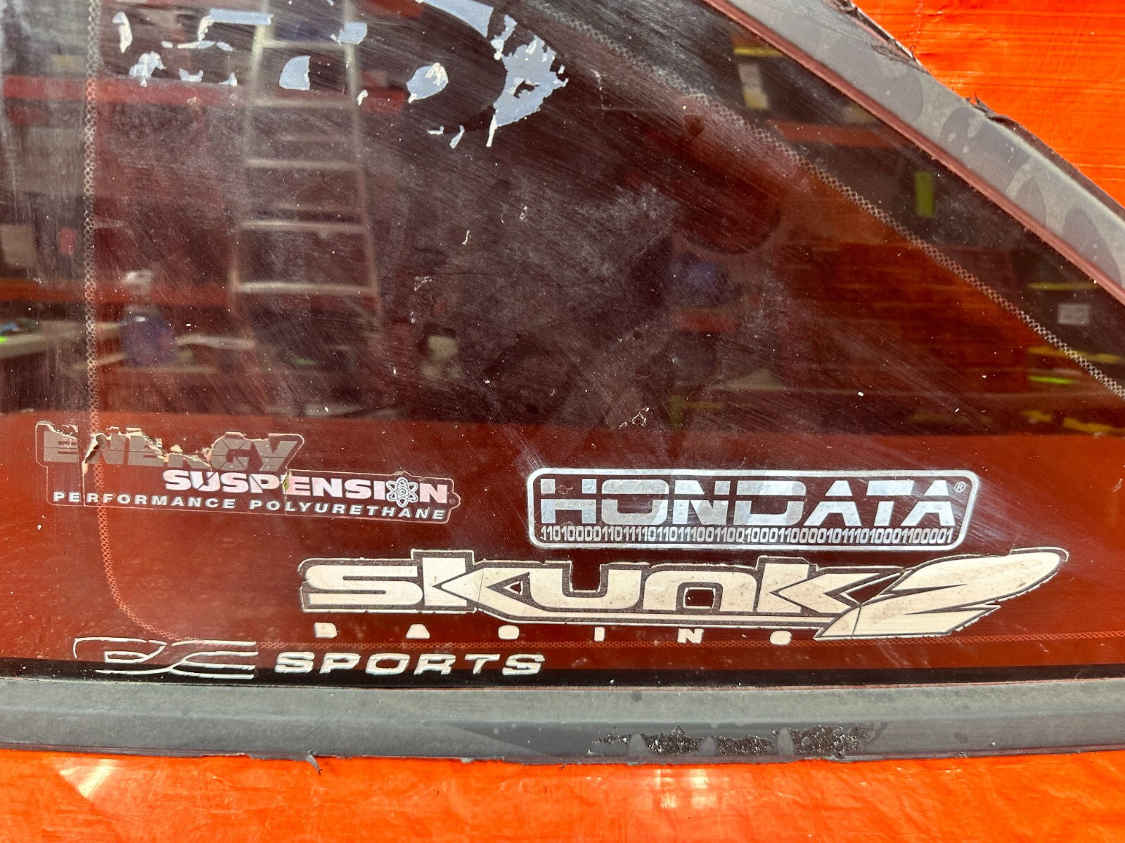 94 01 ACURA INTEGRA 2D MODEL   REAR QUARTER 1/4 GLASS   DRIVER LEFT OEM #2743