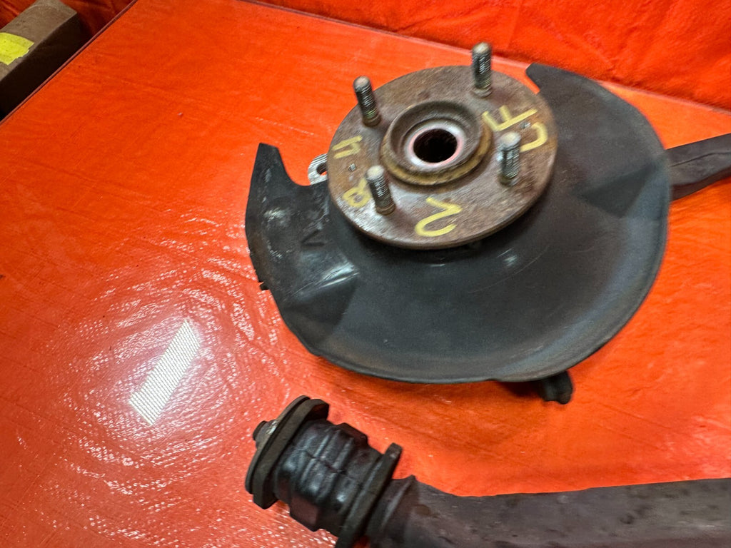 99 00 HONDA CIVIC SI EM1 LEFT FRONT SPINDLE KNUCKLE HUB W/ CONTROL ARMS OEM 2846