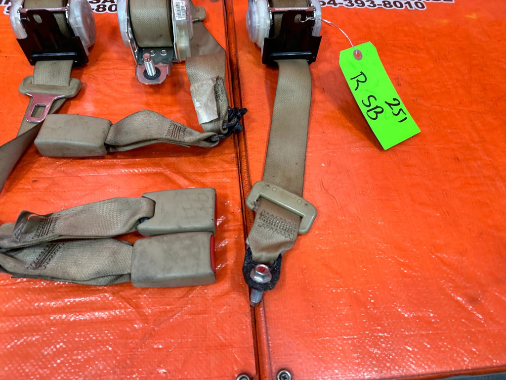 08 12 HONDA ACCORD SEDAN REAR SEAT BELT SET LEFT & RIGHT SEAT BELTS TAN OEM 2511