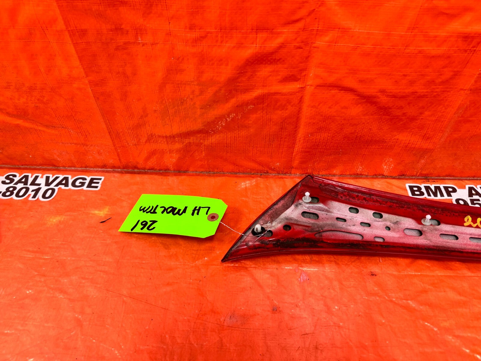 02 10 LEXUS SC430   DRIVER LEFT EXTERIOR A PILLAR TRIM   RED   OEM FACTORY #26111