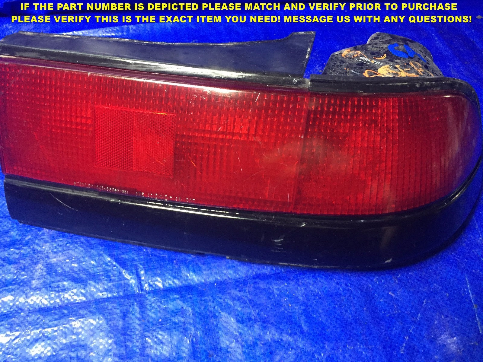 OEM 1990 1991 PLYMOUTH LASER PASSENGER RIGHT TAIL LIGHT R RH 90 91 BLACK #6A2