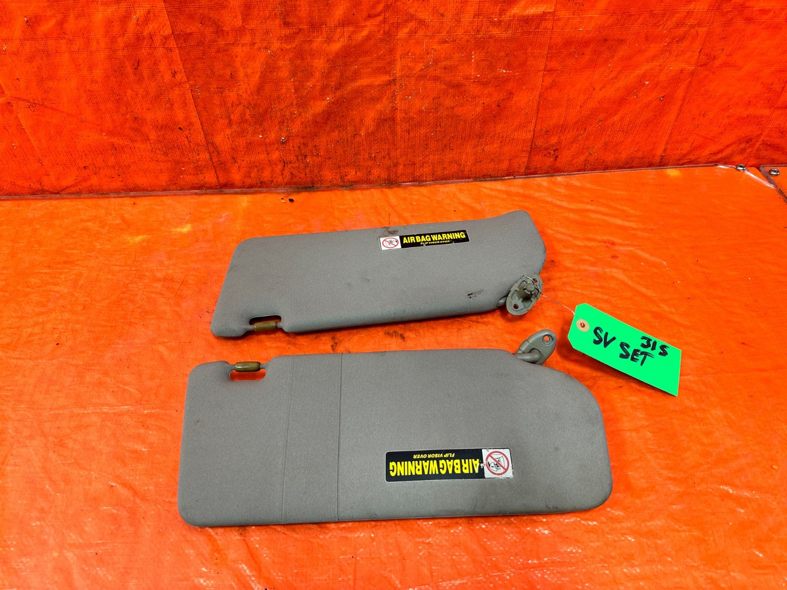 02 06 ACURA RSX   LEFT AND RIGHT SUN VISORS PAIR SET   OEM FACTORY OE #3151