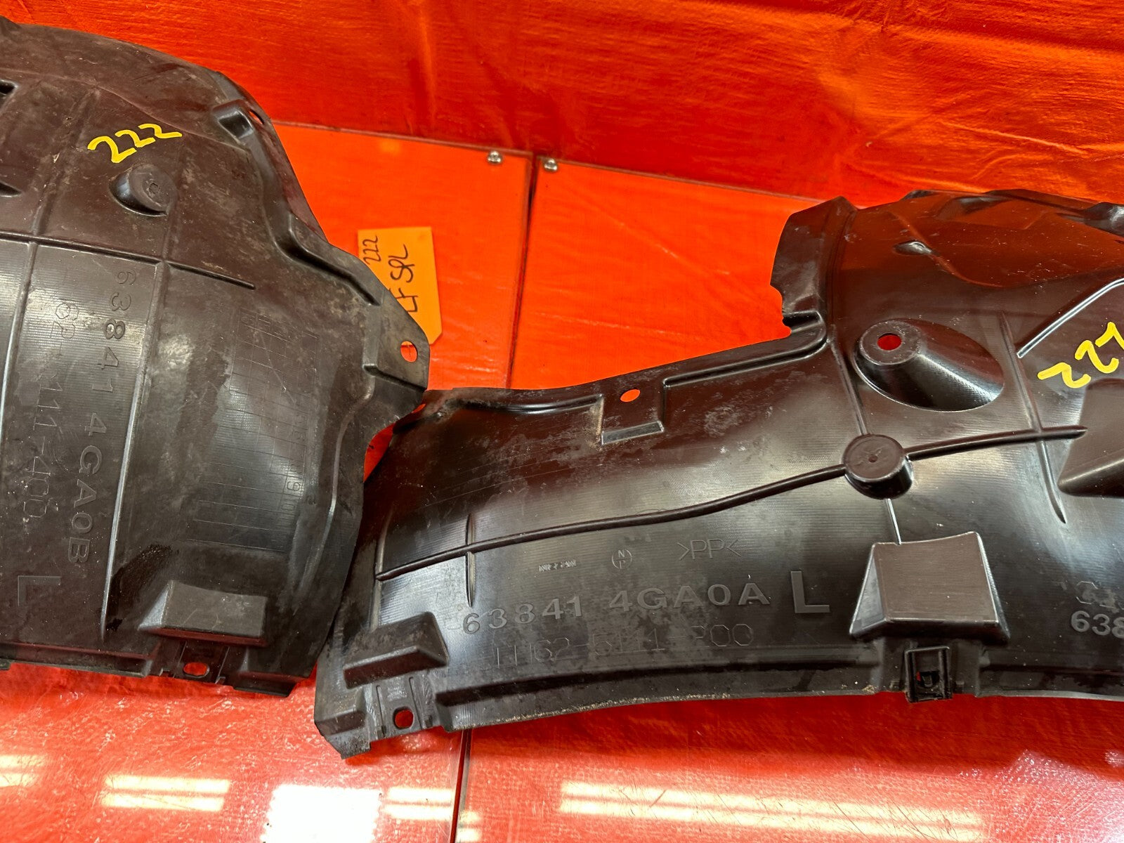 14 20 INFINITI Q50 DRIVER LEFT FRONT FRONT & REAR FENDER LINER SPLASH SHIELD 2224
