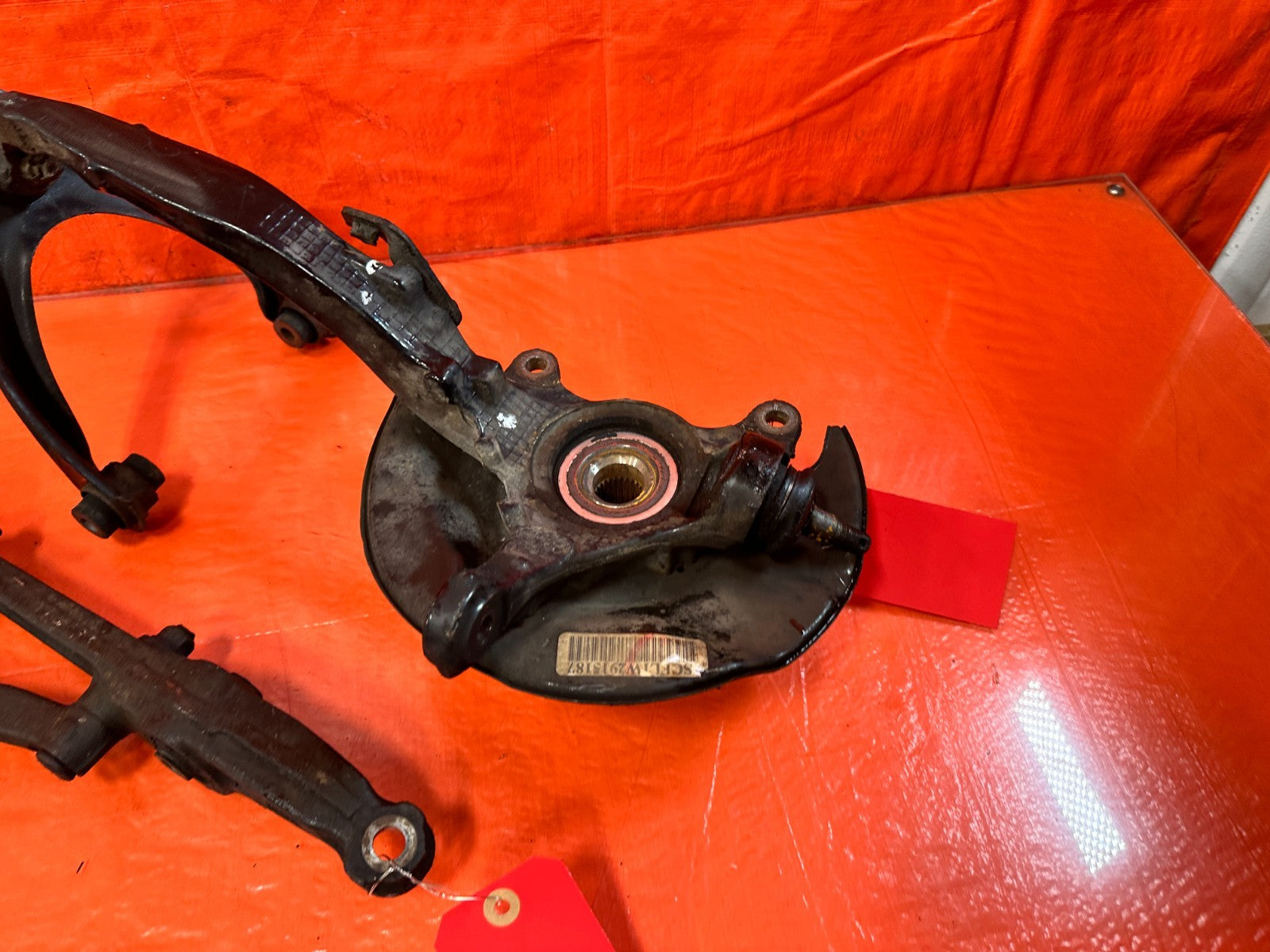 96 00 HONDA CIVIC DRIVER LEFT FRONT SPINDLE KNUCK HUB & CONTROL ARMS   OEM #31913