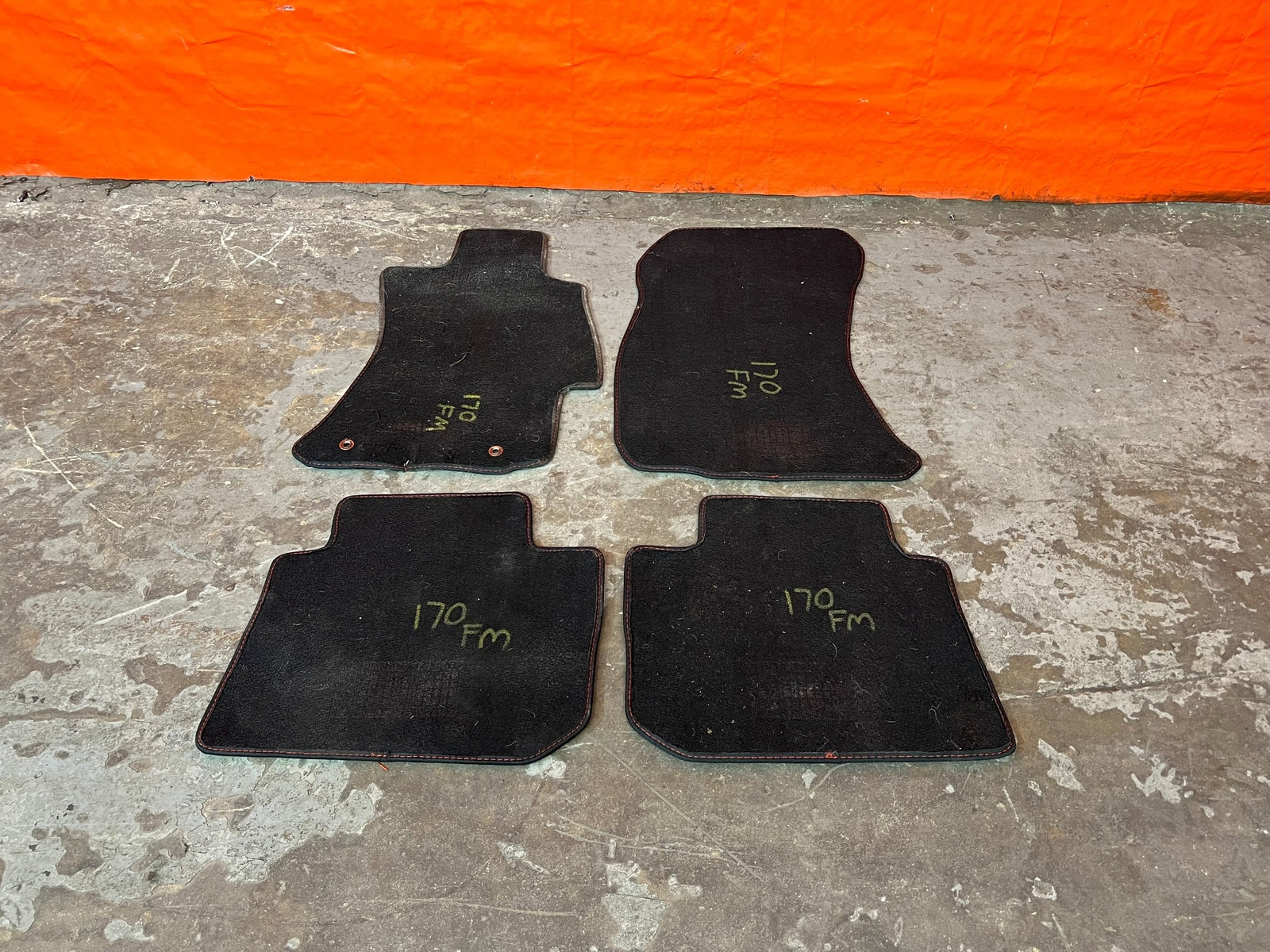 15 20 SUBARU WRX STI   FLOOR MAT SET   BLACK COLOR LEFT RIGHT FRONT REAR OEM 17016