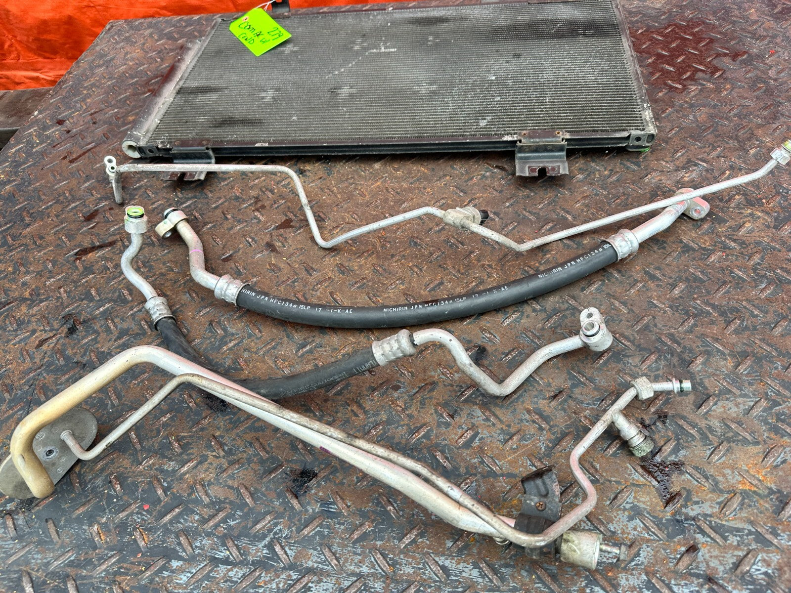 09 14 ACURA TSX 2.4L   AC LINE SET LINES PIPES HOSES W/ CONDENSER & FAN OEM #2793