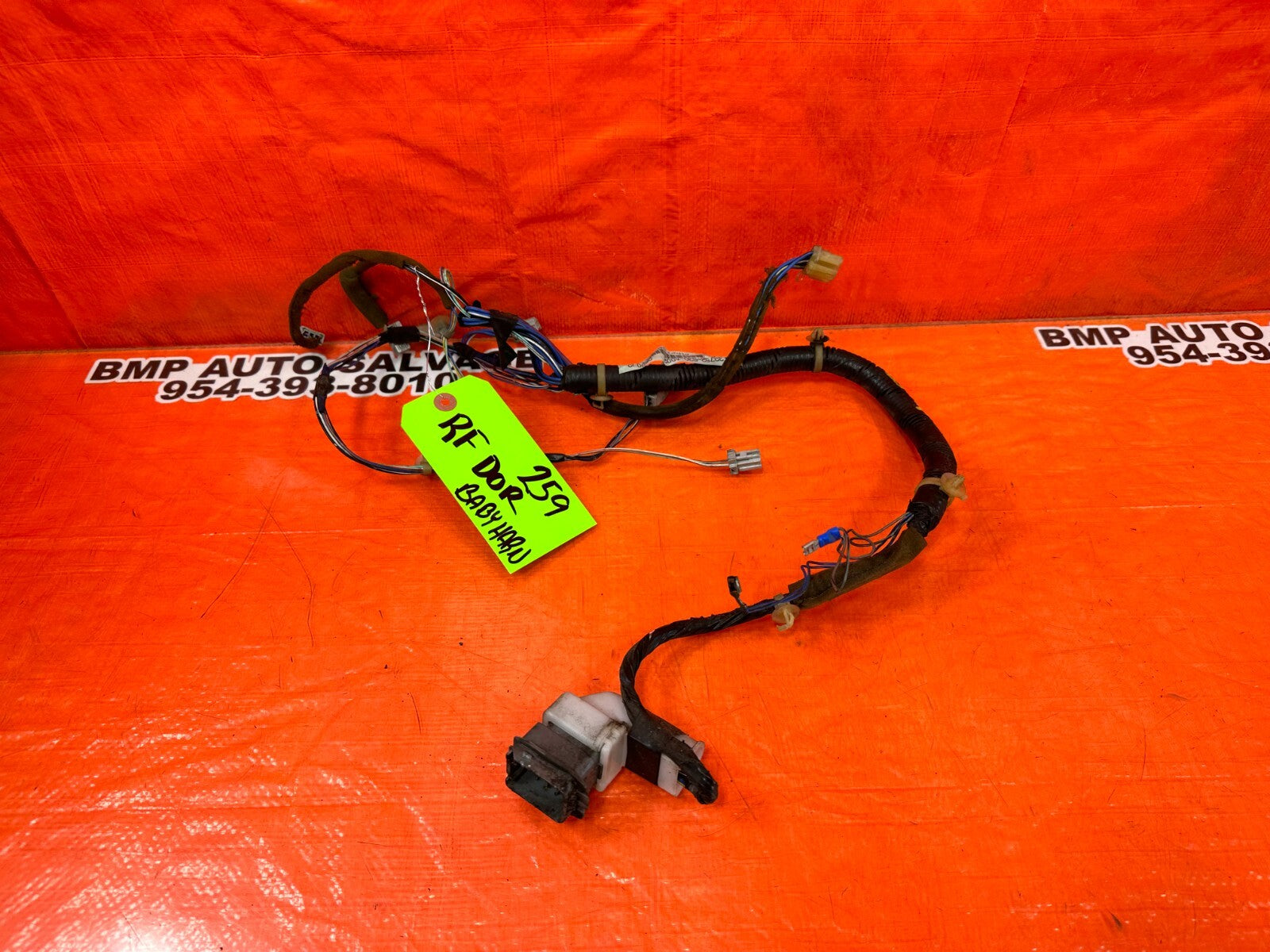 97 98 HONDA PRELUDE   PASSENGER RIGHT DOOR WIRING HARNESS WIRE LOOM   OEM #2590