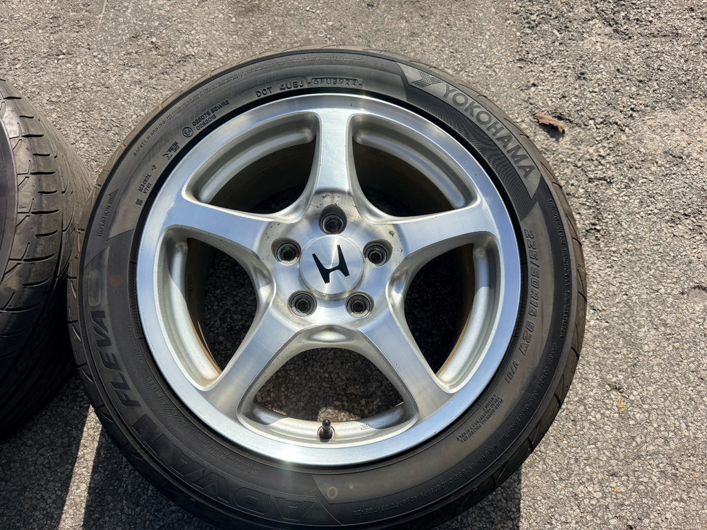 00 09 HONDA S2000   AP1 WHEELS RIMS W/ YOKOHOMA ADVAN FLEVA TIRES OEM #33712