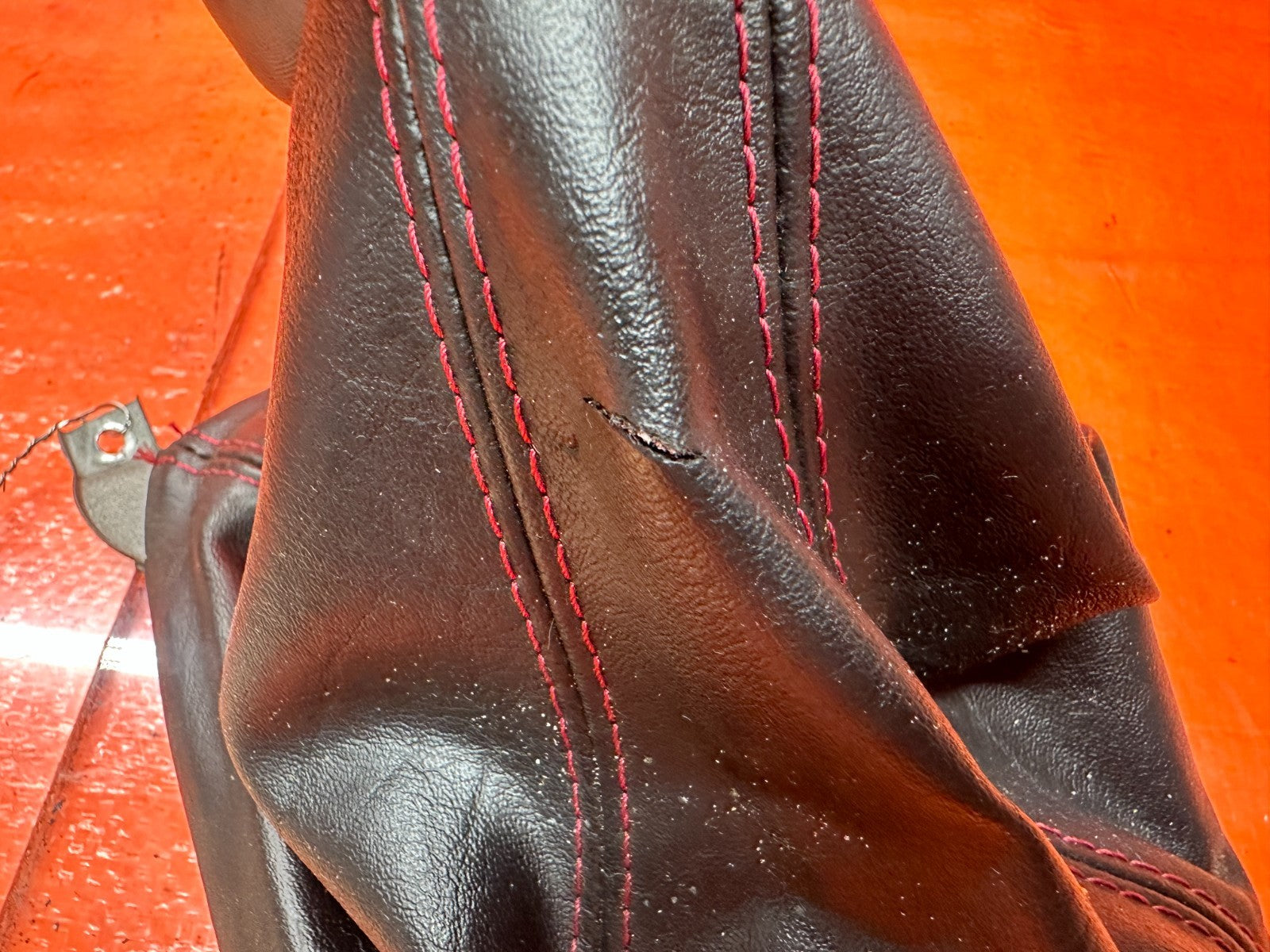 96 00 HONDA CIVIC TYPE R EK9 BLACK RED STITCHING SHIFT BOOT OEM FACTORY #00CVC3