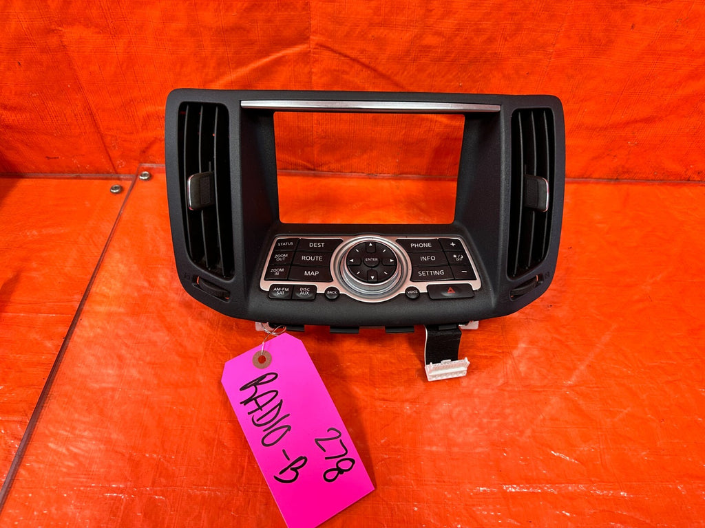 08 13 INFINITI G37   RADIO NAVIGATION CONTROL BEZEL SWITCHES   28395 JK65B   2780